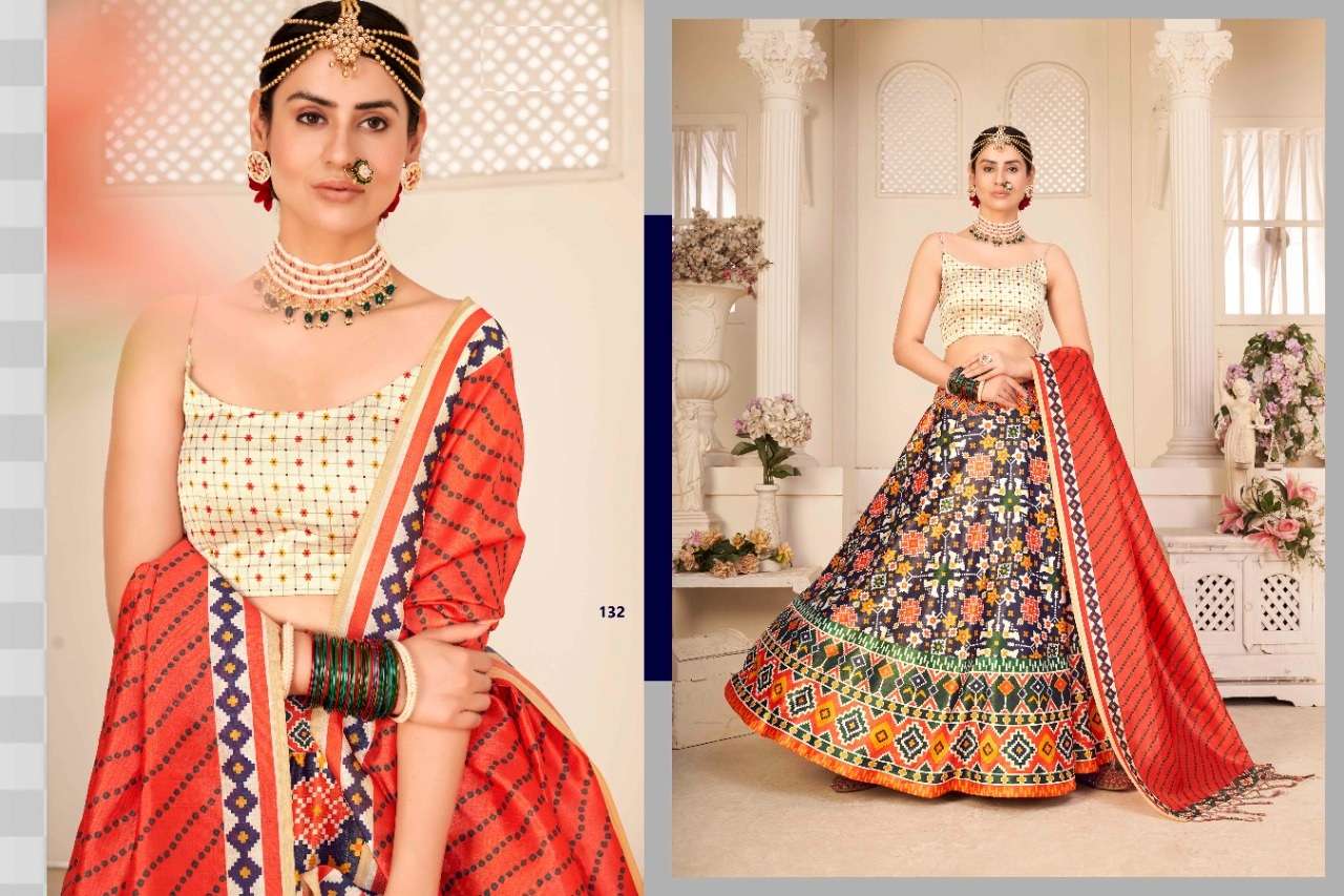 PREMIUM DESIGNER FANCY WEDDING PARTY WEAR EXCLUSIVE HEAVY SILK LEHENGA CHOLI SENHORA KF 132