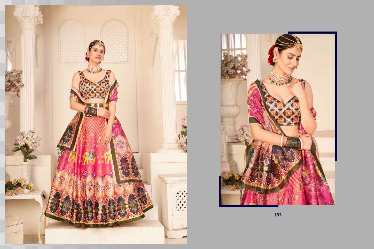 PREMIUM DESIGNER FANCY WEDDING PARTY WEAR EXCLUSIVE HEAVY SILK LEHENGA CHOLI SENHORA KF 133