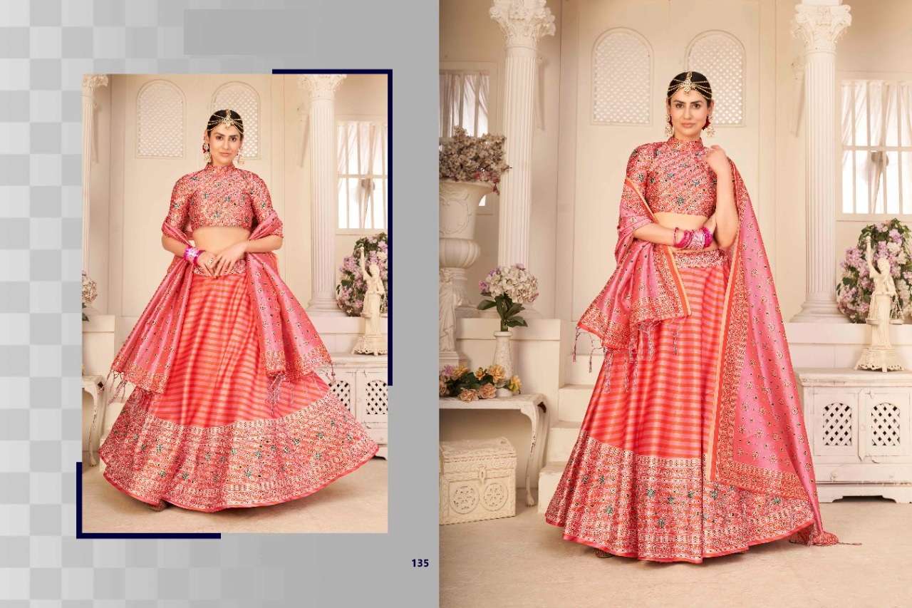 PREMIUM DESIGNER FANCY WEDDING PARTY WEAR EXCLUSIVE HEAVY SILK LEHENGA CHOLI SENHORA KF 135