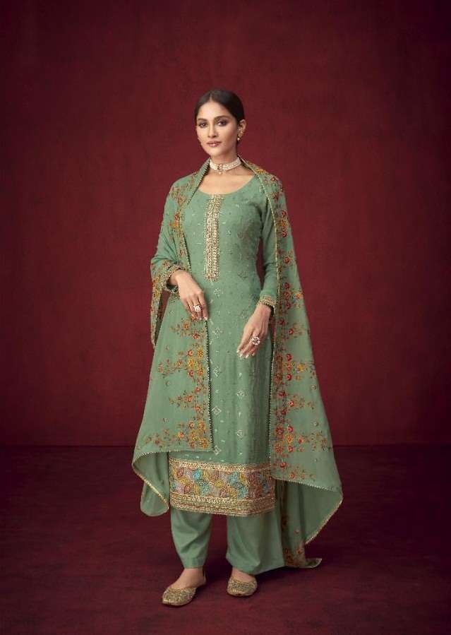 BEST SELLING PREMIUM DESIGNER FANCY PAKISTANI SALWAR SUIT FOR WEDDING PARTY GULKARIYA SAAYRA 7101