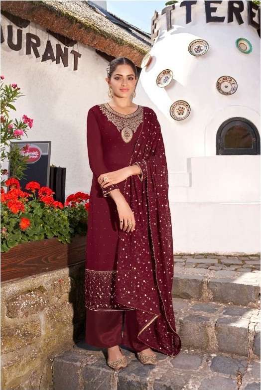 BEST SELLING PREMIUM DESIGNER FANCY PAKISTANI SALWAR SUIT FOR WEDDING PARTY GULKARIYA MARYA 7088