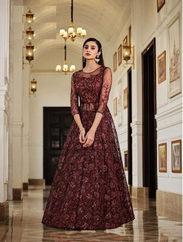 DESIGNER FANCY WEDDING PARTY WEAR LONG GOWN STYLE ANARKALI SALWAR VIPUL 4831