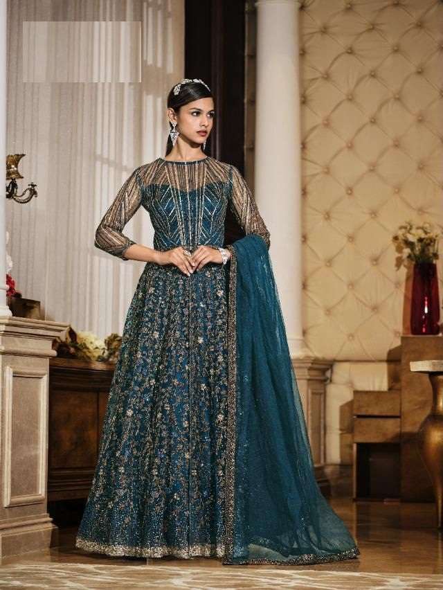 DESIGNER FANCY WEDDING PARTY WEAR LONG GOWN STYLE ANARKALI SALWAR VIPUL 4832