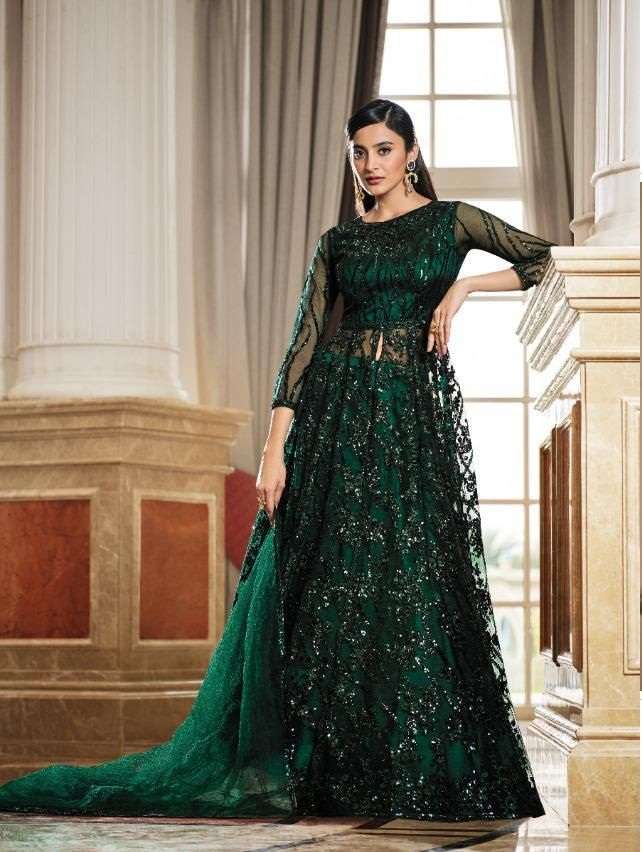 DESIGNER FANCY WEDDING PARTY WEAR LONG GOWN STYLE ANARKALI SALWAR VIPUL 4833