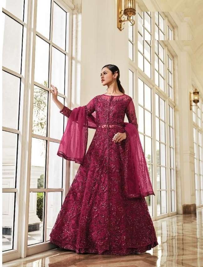 DESIGNER FANCY WEDDING PARTY WEAR LONG GOWN STYLE ANARKALI SALWAR VIPUL 4834