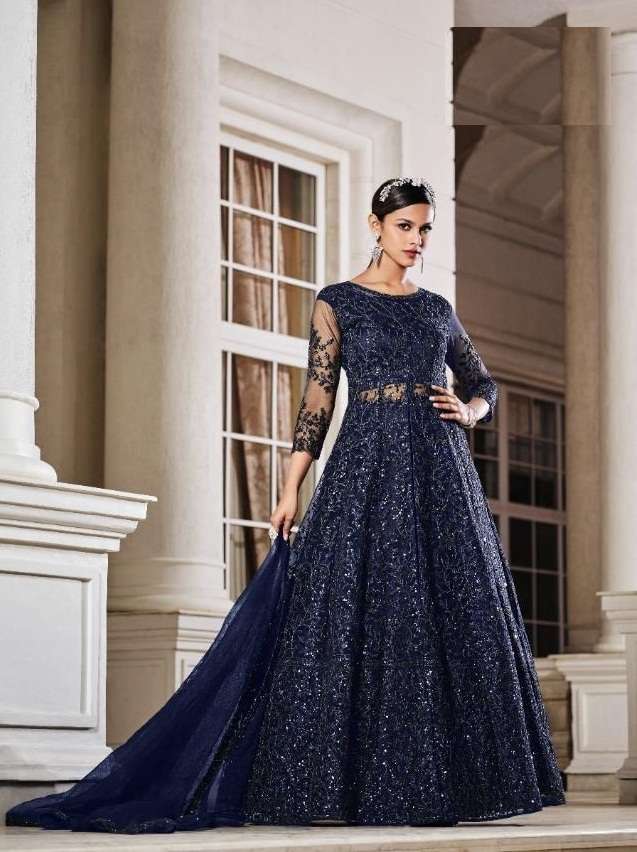 DESIGNER FANCY WEDDING PARTY WEAR LONG GOWN STYLE ANARKALI SALWAR VIPUL 4837