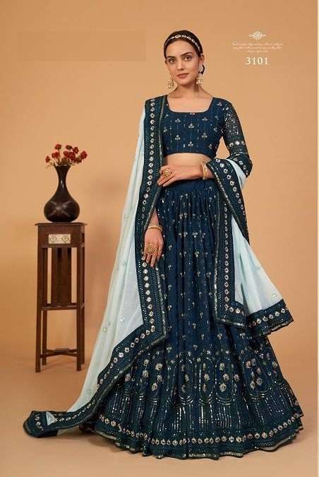 HOT SELLING BEST DESIGNER PARTY WEAR LEHENGA CHOLI IN GEORGETTE FABRIC SANAYA AWYA 3101