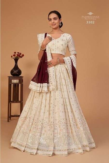 HOT SELLING BEST DESIGNER PARTY WEAR LEHENGA CHOLI IN GEORGETTE FABRIC SANAYA AWYA 3102