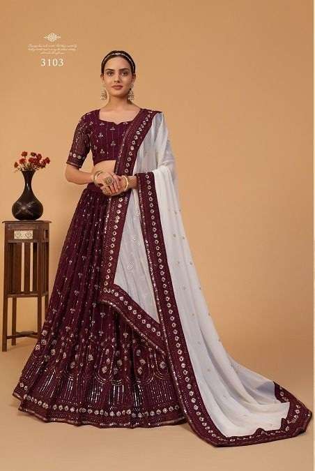 HOT SELLING BEST DESIGNER PARTY WEAR LEHENGA CHOLI IN GEORGETTE FABRIC SANAYA AWYA 3103