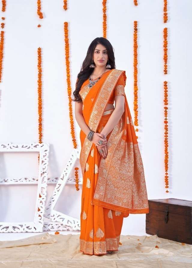 HOT SELLING DESIGNER BANARASI SILK SAREE EXCLUSIVE COLLECTION FOR WEDDING PARTY WEAR 11001