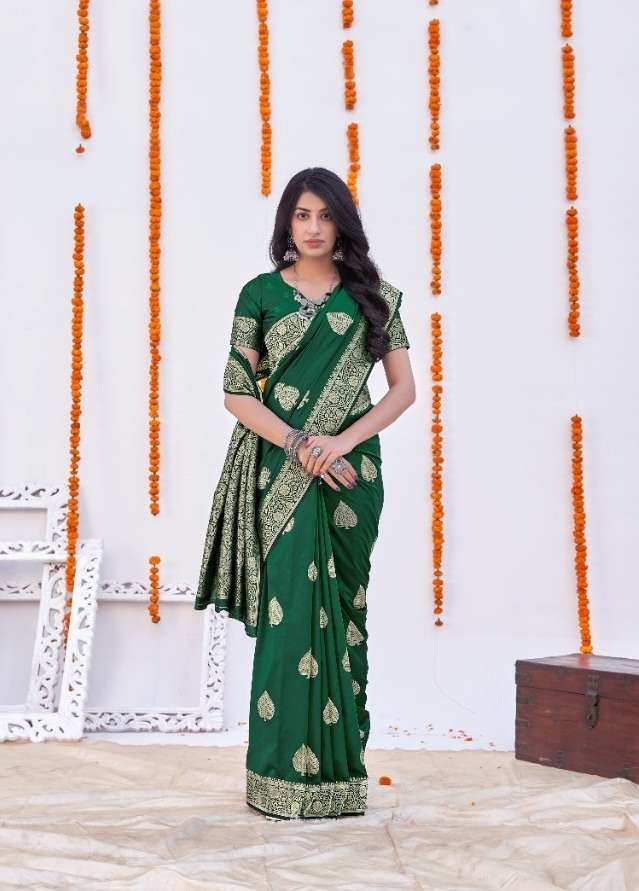 HOT SELLING DESIGNER BANARASI SILK SAREE EXCLUSIVE COLLECTION FOR WEDDING PARTY WEAR 11005