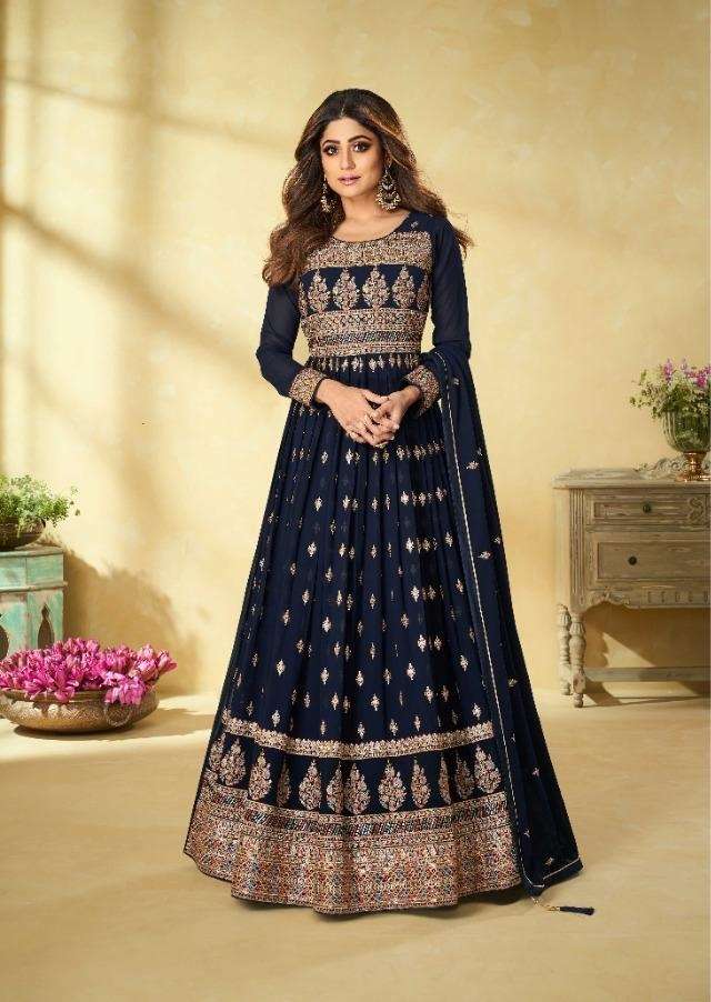 HOT SELLING FANCY LONG ANARKALI GOWN SALWAR SUIT FOR WEDDING PARTY WEAR SAARANG 9190