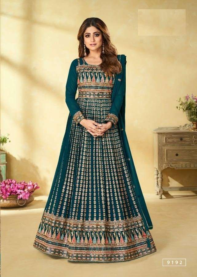 HOT SELLING FANCY LONG ANARKALI GOWN SALWAR SUIT FOR WEDDING PARTY WEAR SAARANG 9192