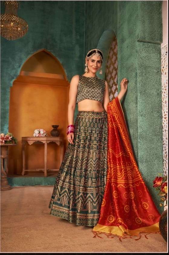 HOT SELLING NEW DESIGNER FANCY PARTY WEAR SILK LEHENGA CHOLI KF 141