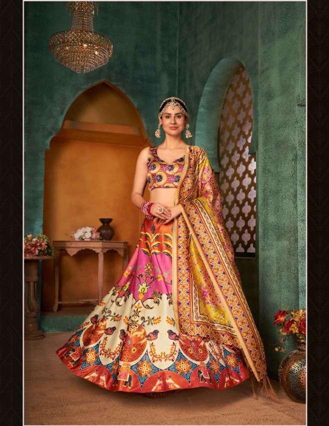 HOT SELLING NEW DESIGNER FANCY PARTY WEAR SILK LEHENGA CHOLI KF 142