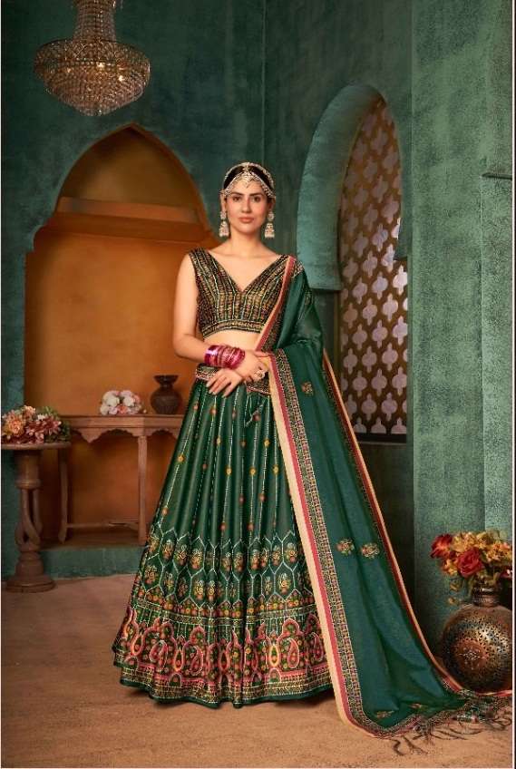 HOT SELLING NEW DESIGNER FANCY PARTY WEAR SILK LEHENGA CHOLI KF 144