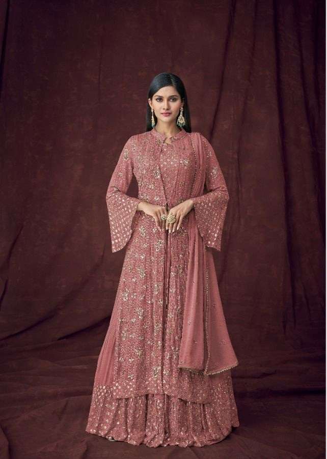 LATEST DESIGNER GEORGETTE PARTY WEAR SHARARA SALWAR SUIT FOE LADIES GIRL WOMEN GULKARIYA 7106 A