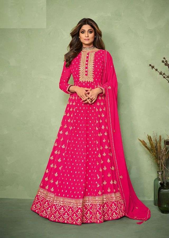 LATEST NEW ARRIVAL FANCY WEDDING PARTY WEAR GEORGETTE ANARKALI FOR WOMEN CARNIVAL 9185