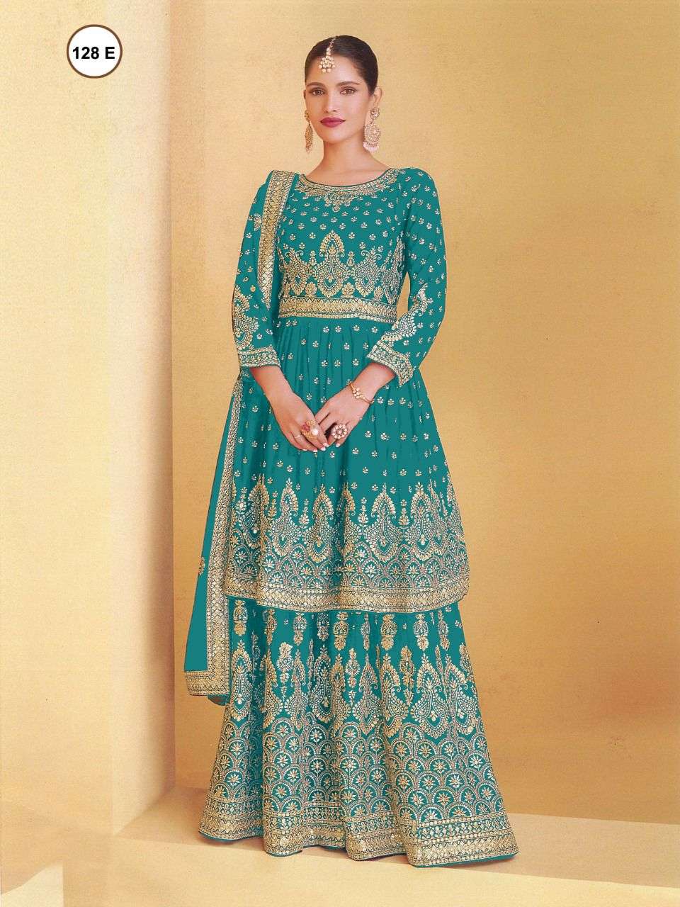 LATEST NEW ARRIVAL FANCY WEDDING PARTY WEAR GEORGETTE SHARARA SALWAR FOR WOMEN NAWABI 128 E