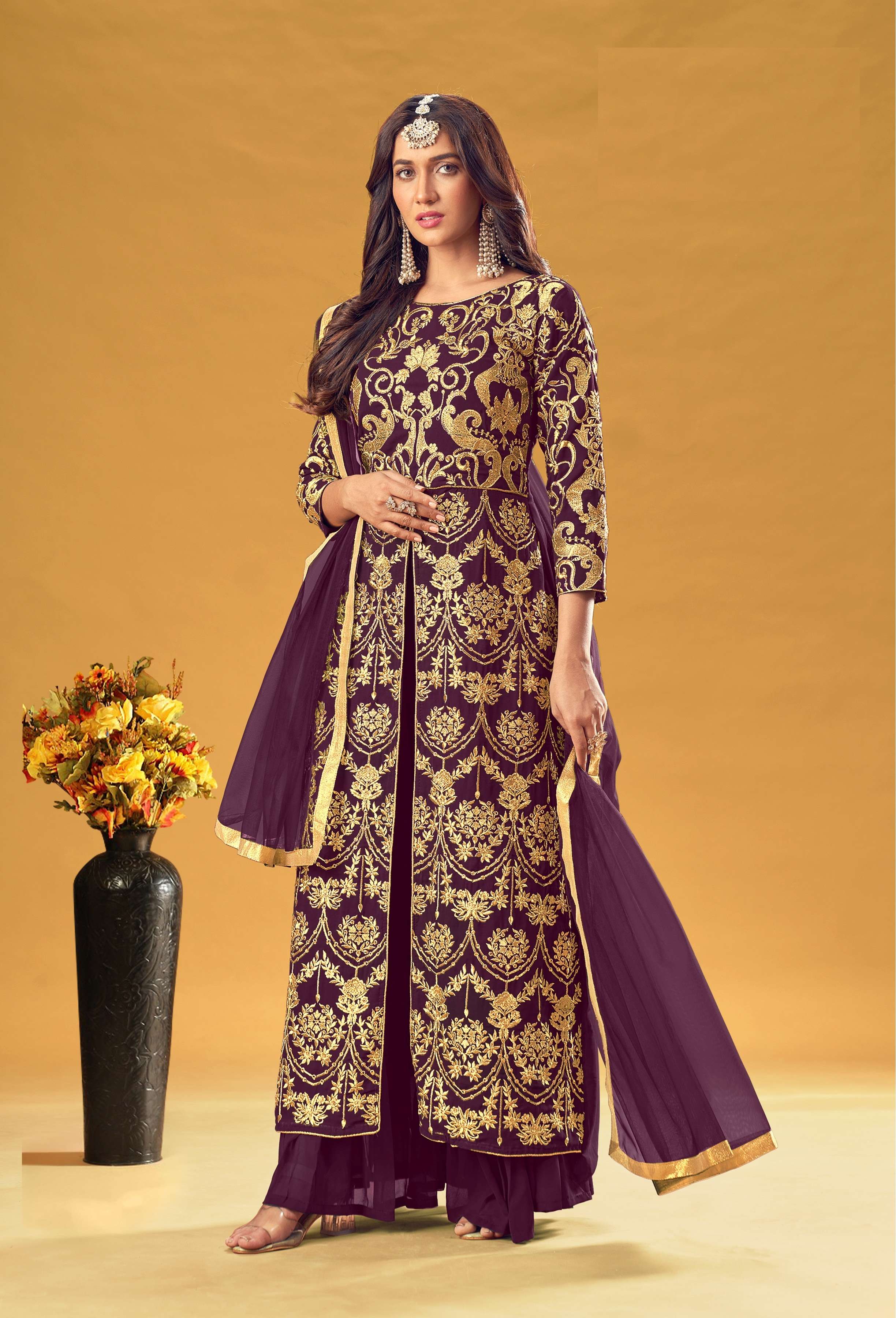 LATEST NEW ARRIVAL FANCY WEDDING PARTY WEAR GEORGETTE SHARARA SALWAR FOR WOMEN EIRA 1149