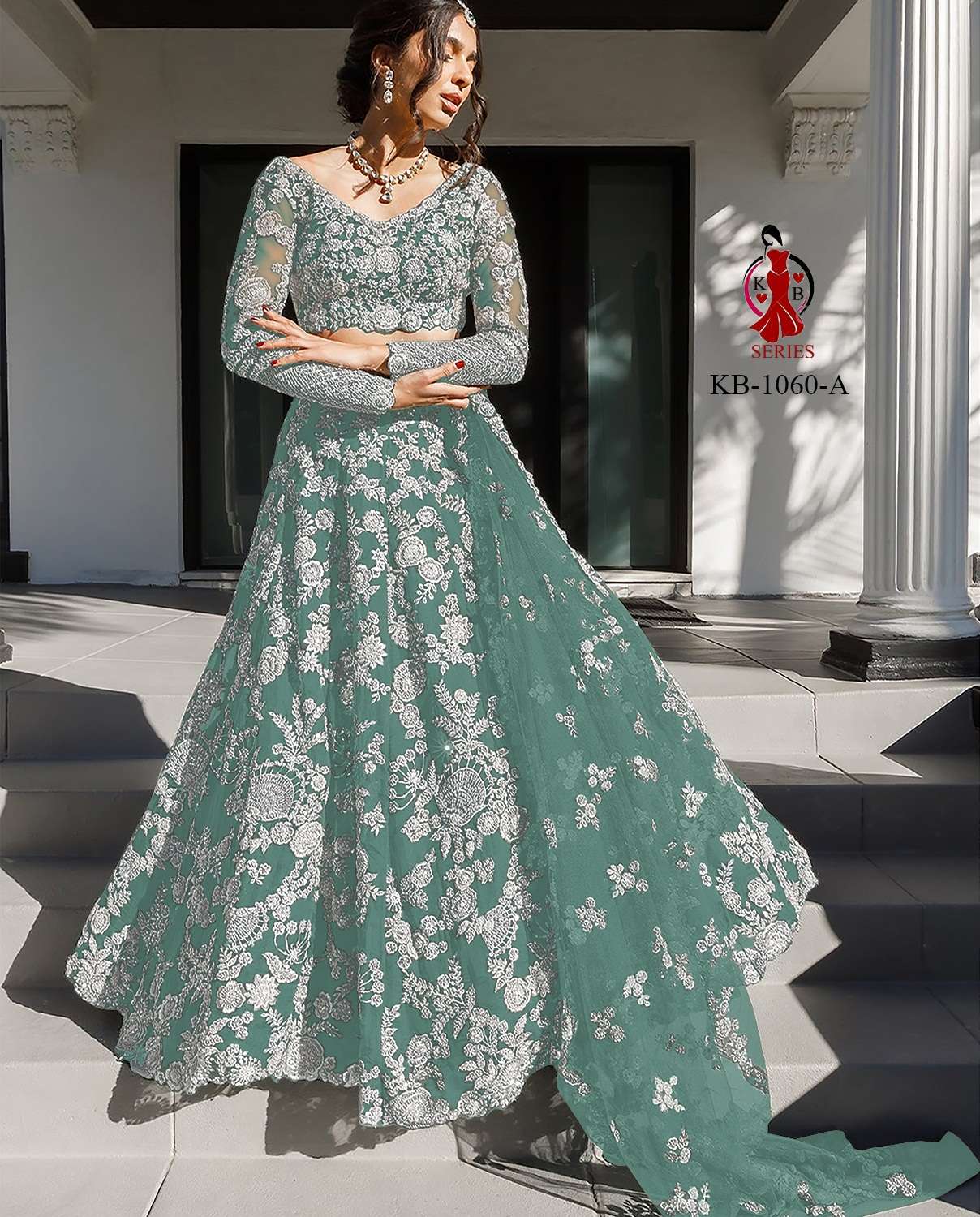 BEST QUALITY DESIGNER BOLLYWOOD WEDDING PARTY WEAR LEHENGA AT WHOLESALE RATE KB1060A