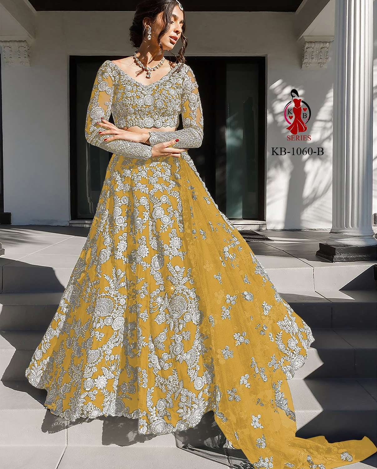 BEST QUALITY DESIGNER BOLLYWOOD WEDDING PARTY WEAR LEHENGA AT WHOLESALE RATE KB1060B