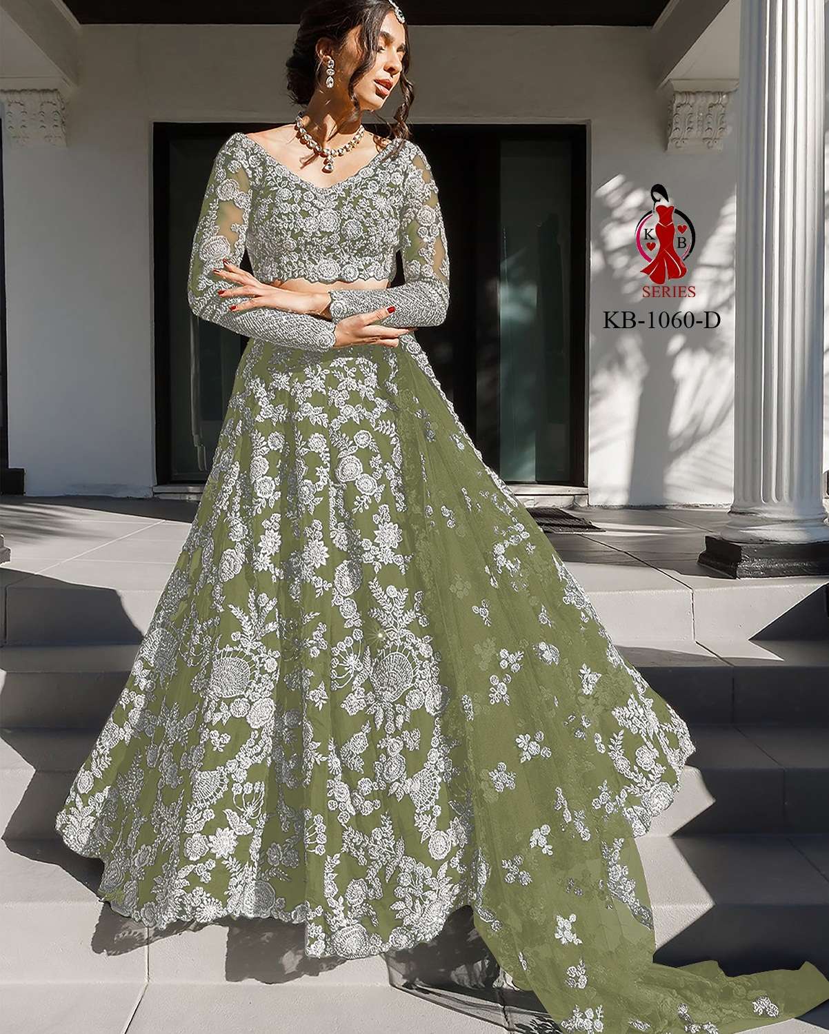 BEST QUALITY DESIGNER BOLLYWOOD WEDDING PARTY WEAR LEHENGA AT WHOLESALE RATE KB1060D