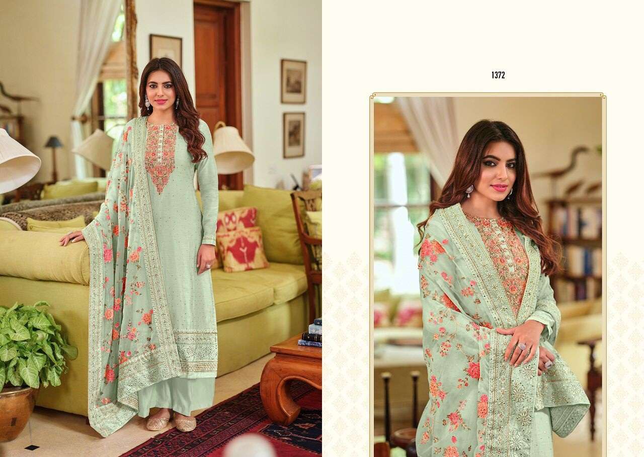 DESIGNER FANCY WEDDING PARTY FESTIVAL WEAR VISCOSE SILK SALWAR SUIT RH 1372