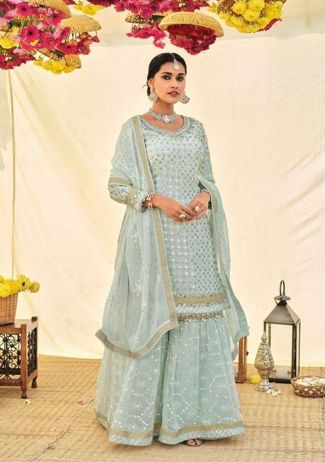 DESIGNER FANCY WEDDING PARTY WEAR SARARA SALWAR SUIT EBA 1410