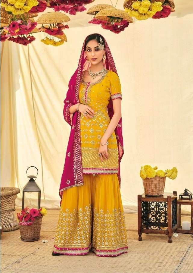 DESIGNER FANCY WEDDING PARTY WEAR SARARA SALWAR SUIT EBA 1411