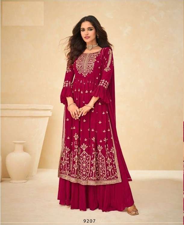 DESIGNER FANCY WEDDING PARTY WEAR SHARARA SALWAR SUIT AASHIRWAD 9207