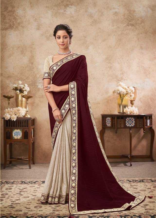 DESIGNER WEDDING PARTY FUNCTION WEAR GEORGETTE SAREE EXCLUSIVE COLLECTION KVRSM 4205