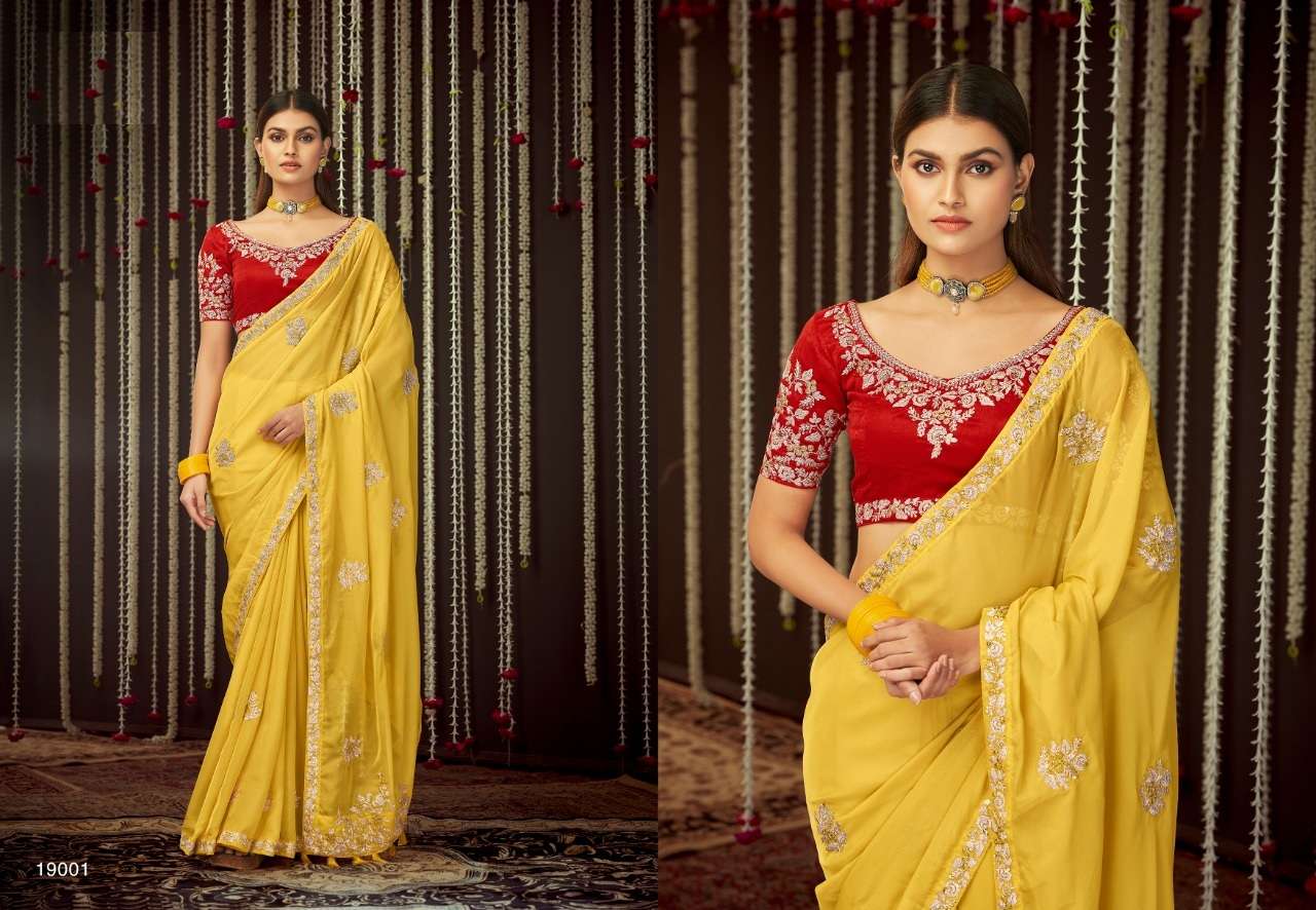 DESIGNER WEDDING PARTY FUNCTION WEAR SEQUENCE ORGANZA SAREE EXCLUSIVE COLLECTION ARYA 19001