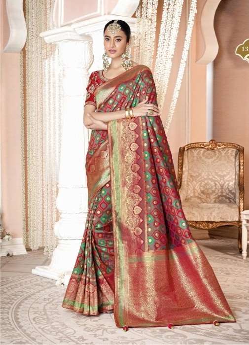 HOT SELLING DESIGNER BANARASI SILK SAREE EXCLUSIVE COLLECTION FOR WEDDING PARTY WEAR 13390