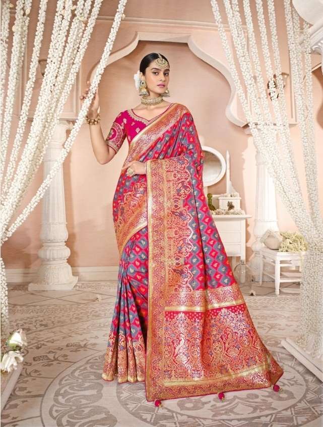 HOT SELLING DESIGNER BANARASI SILK SAREE EXCLUSIVE COLLECTION FOR WEDDING PARTY WEAR 13392