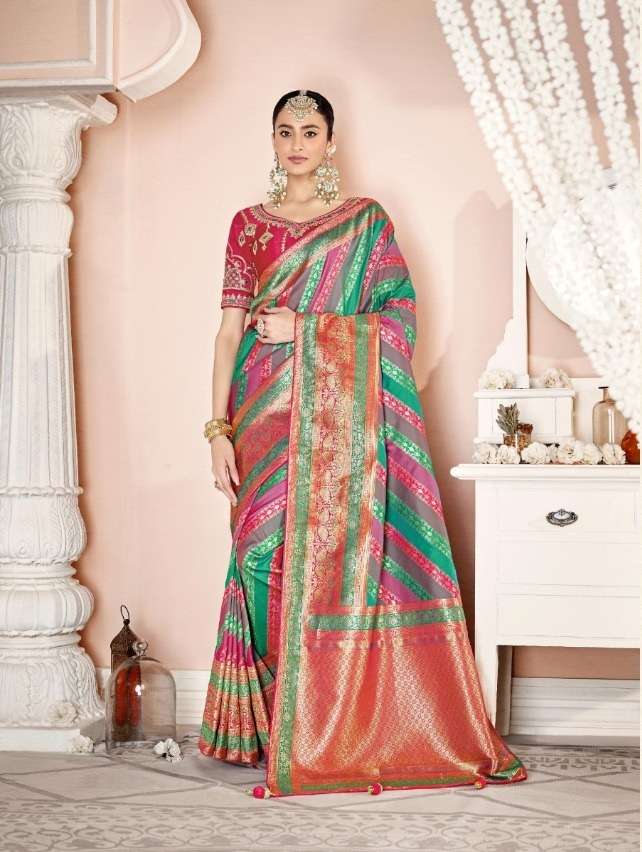 HOT SELLING DESIGNER BANARASI SILK SAREE EXCLUSIVE COLLECTION FOR WEDDING PARTY WEAR 13395