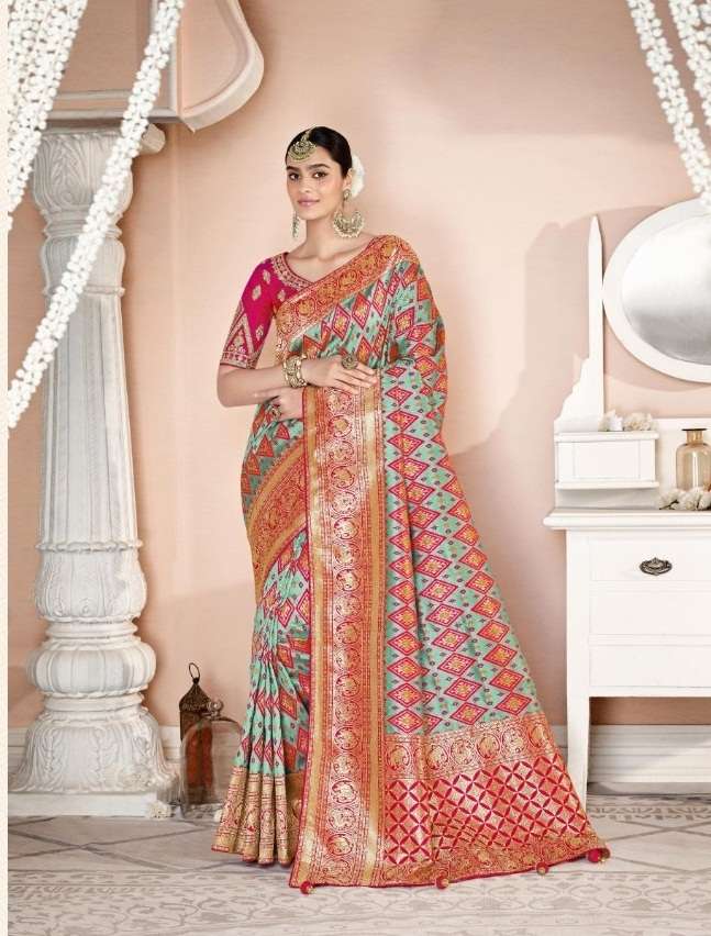 HOT SELLING DESIGNER BANARASI SILK SAREE EXCLUSIVE COLLECTION FOR WEDDING PARTY WEAR 13403