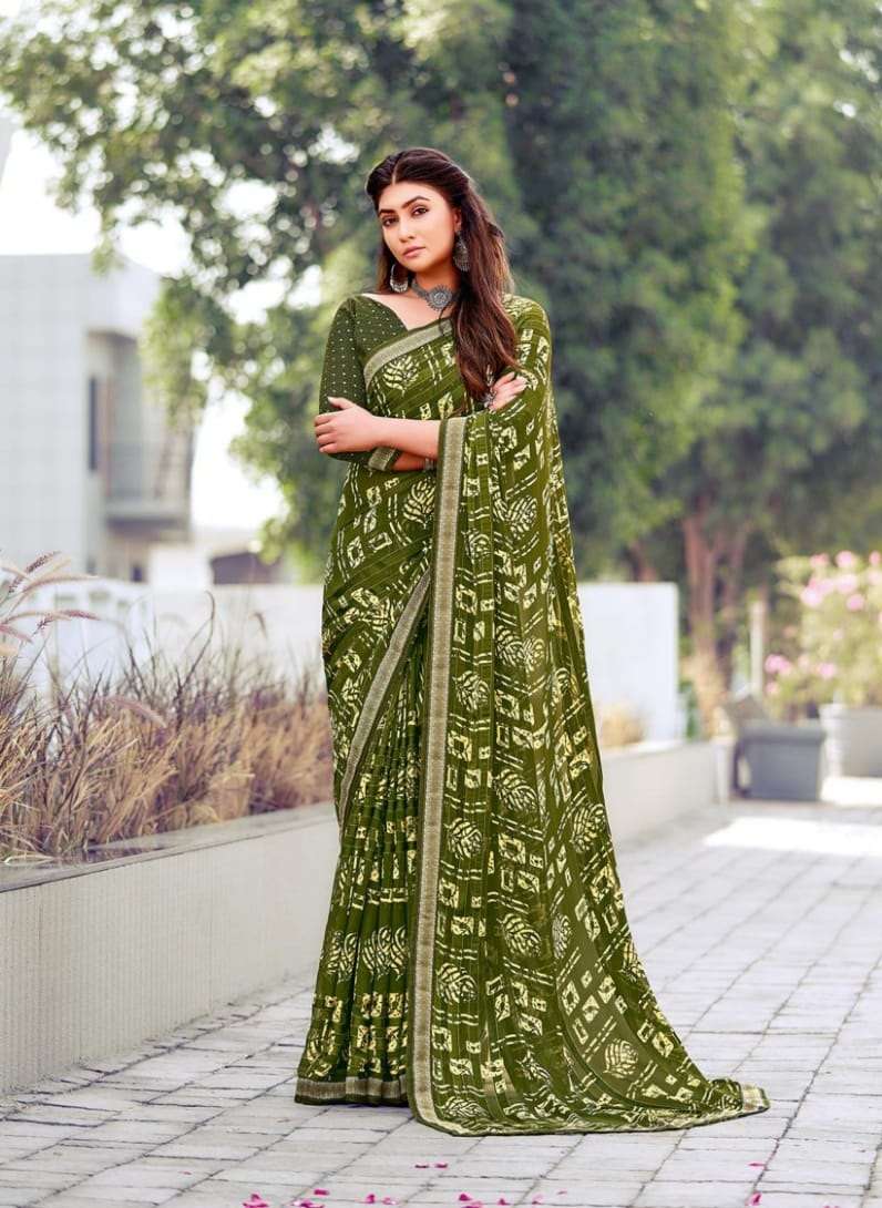 HOT SELLING DESIGNER CHINON SILK SAREE EXCLUSIVE COLLECTION FOR WEDDING PARTY WEAR AMAR SM 1008