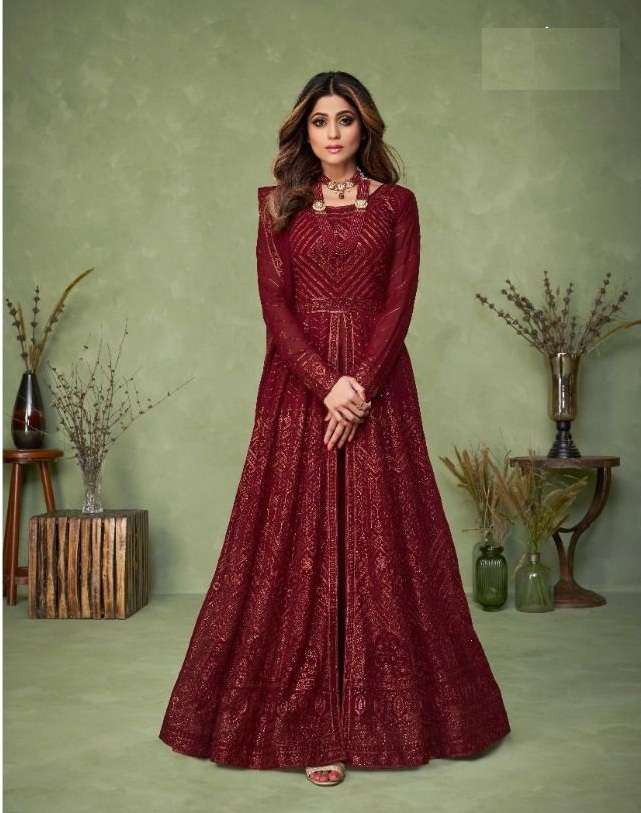 HOT SELLING FANCY LONG ANARKALI GOWN SALWAR SUIT FOR WEDDING PARTY WEAR AF MASHKALI 9145