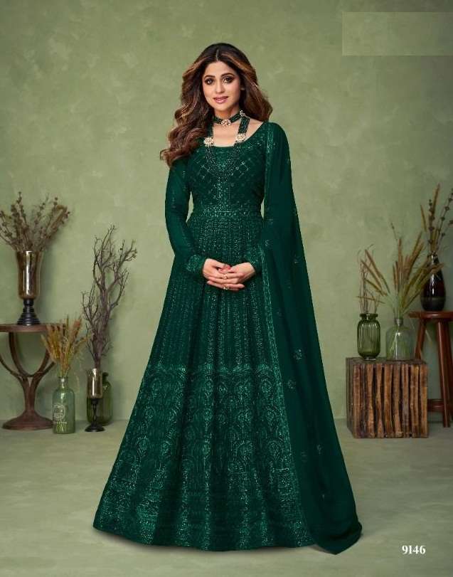 HOT SELLING FANCY LONG ANARKALI GOWN SALWAR SUIT FOR WEDDING PARTY WEAR AF MASHKALI 9146