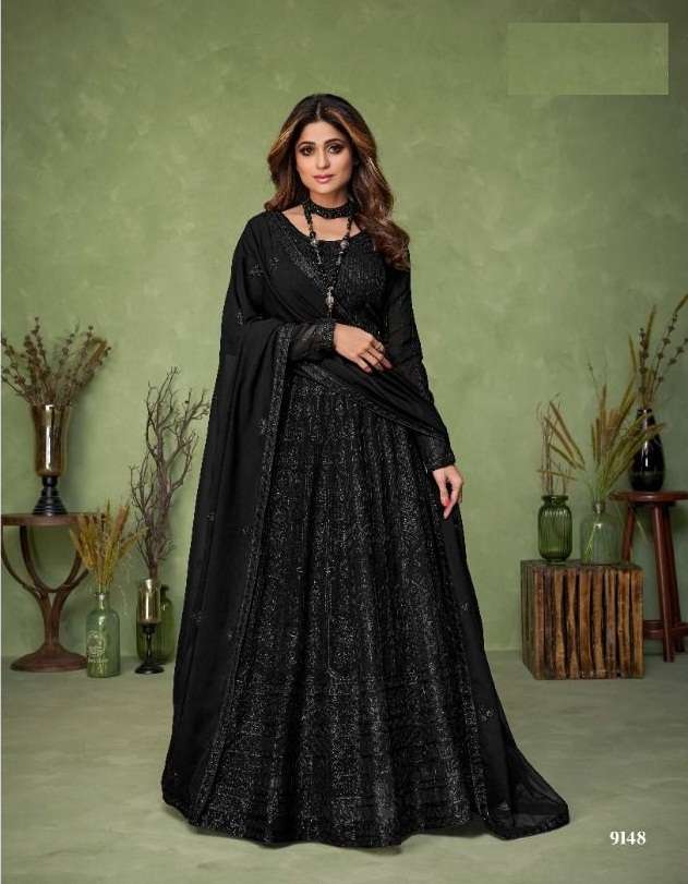 HOT SELLING FANCY LONG ANARKALI GOWN SALWAR SUIT FOR WEDDING PARTY WEAR AF MASHKALI 9148