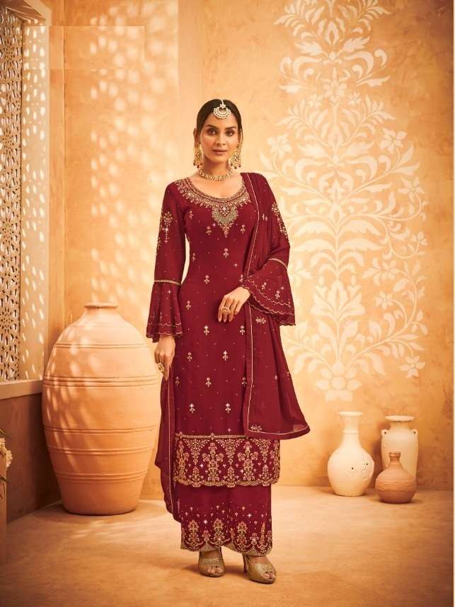 NEW ARRIVAL FANCY WEDDING PARTY WEAR GEORGETTE PALAZZO SALWAR SUIT JG LT 3002