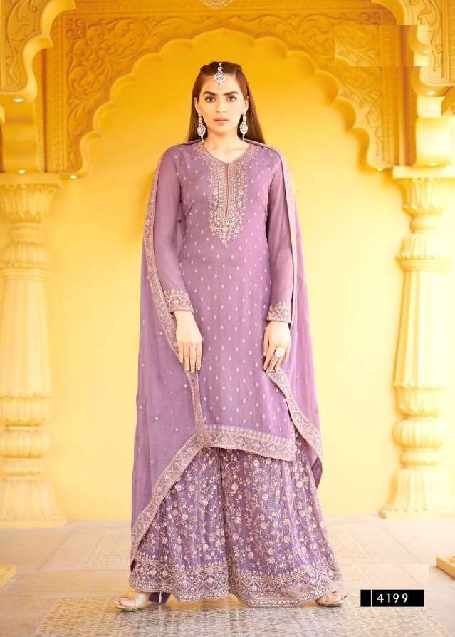 NEW ARRIVAL FANCY WEDDING PARTY WEAR GEORGETTE SHARARA PALAZZO SALWAR SUIT YOUR CHOICE RH4199