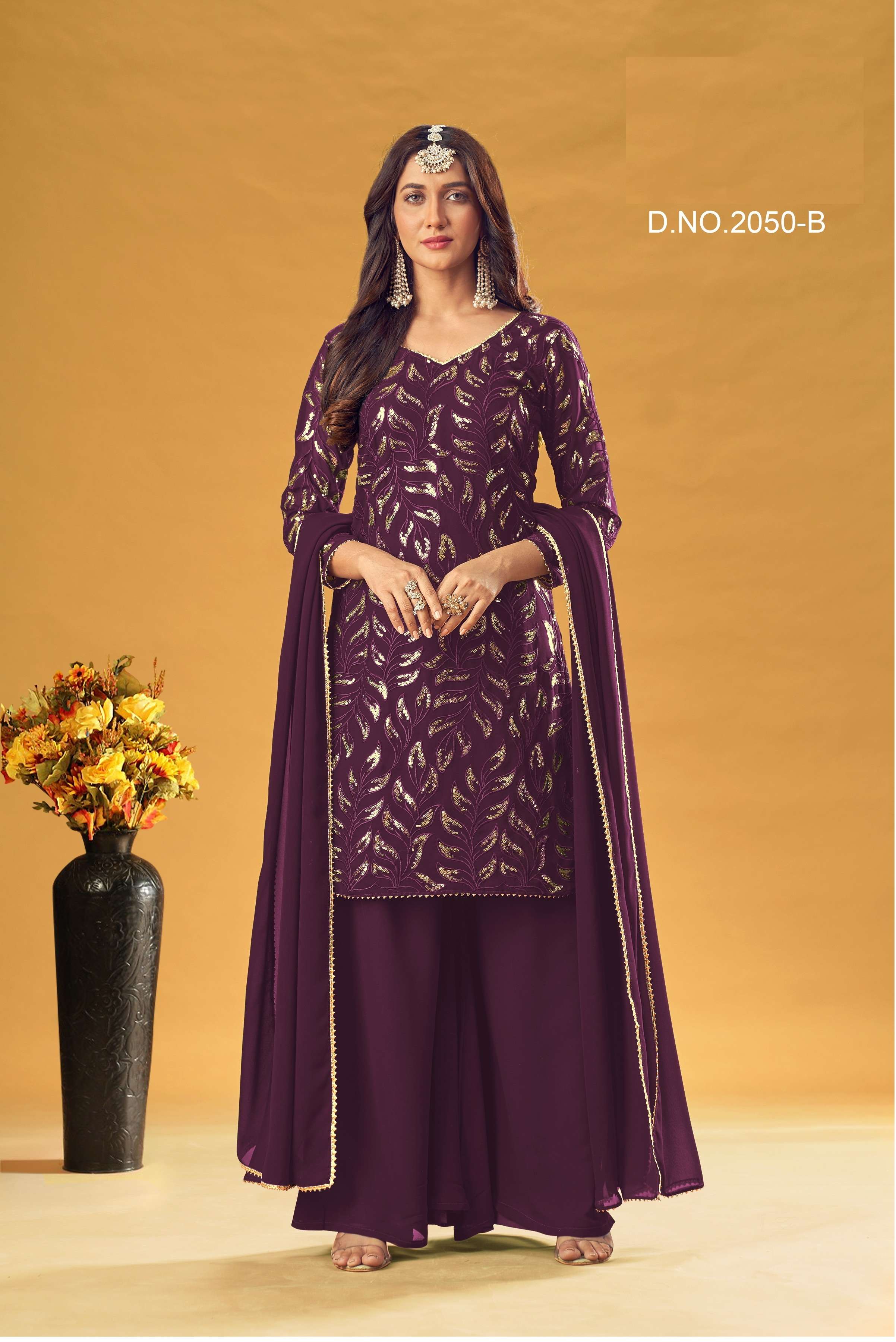 NEW ARRIVAL FANCY WEDDING PARTY WEAR GEORGETTE SHARARA SALWAR FOR WOMEN SENHORA VOL 37 2050B