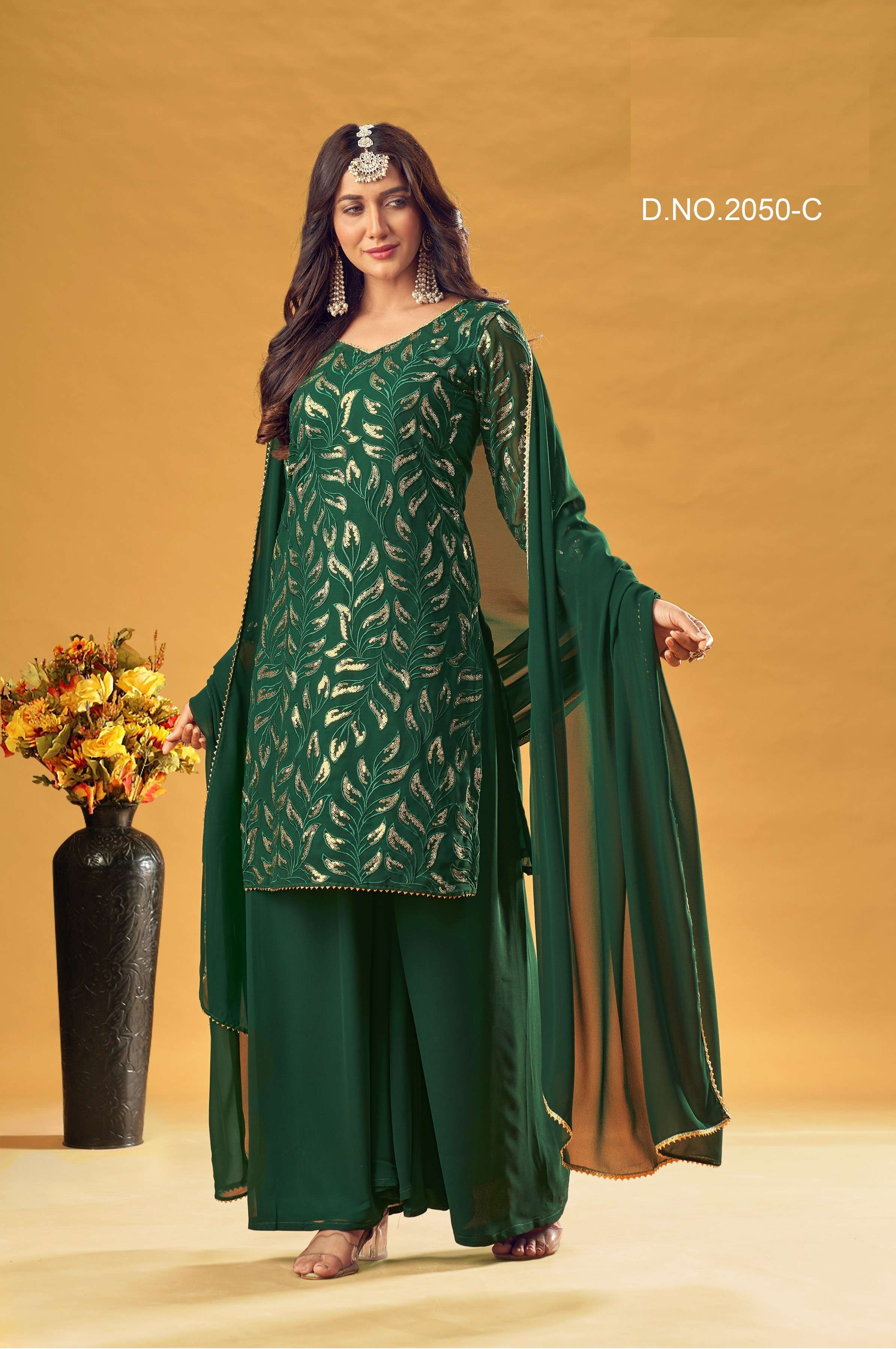 NEW ARRIVAL FANCY WEDDING PARTY WEAR GEORGETTE SHARARA SALWAR FOR WOMEN SENHORA VOL 37 2050C