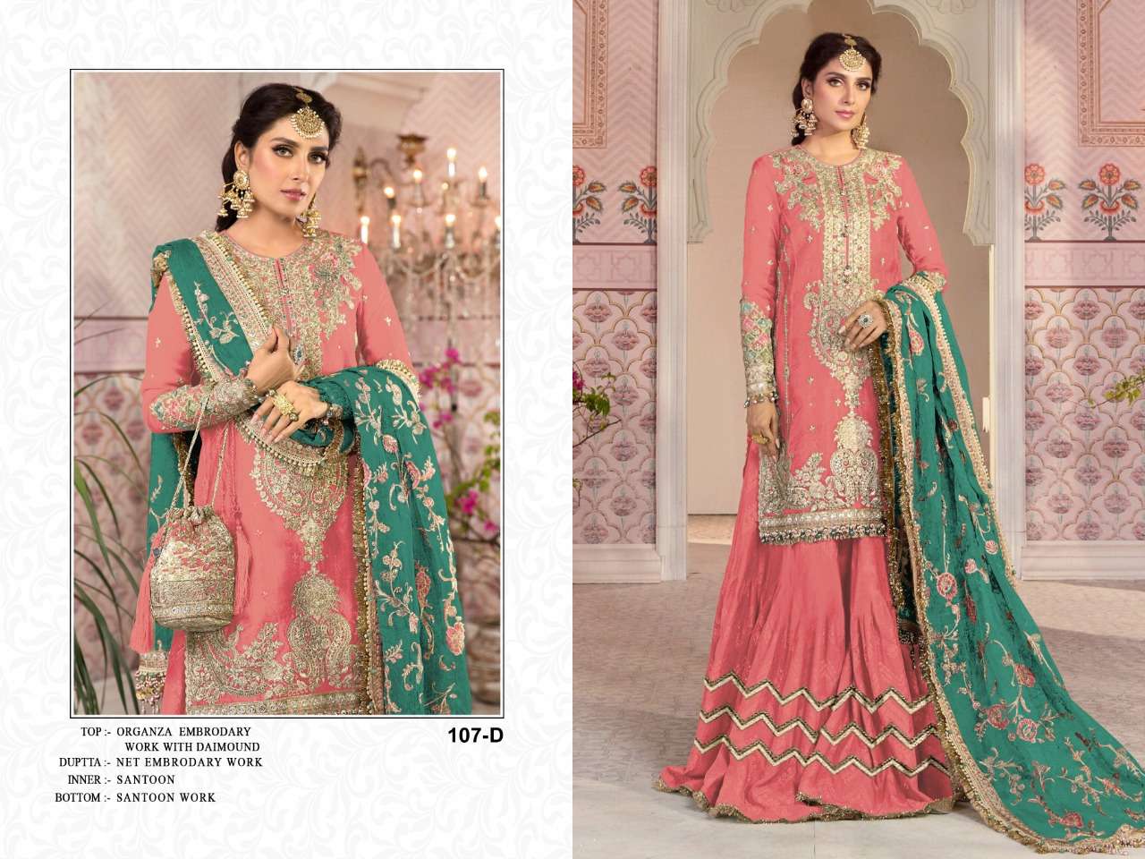 NEW ARRIVAL LATEST DESIGNER STRAIGHT PAKISTANI SALWAR SUIT FOR WOMEN RCT 107D