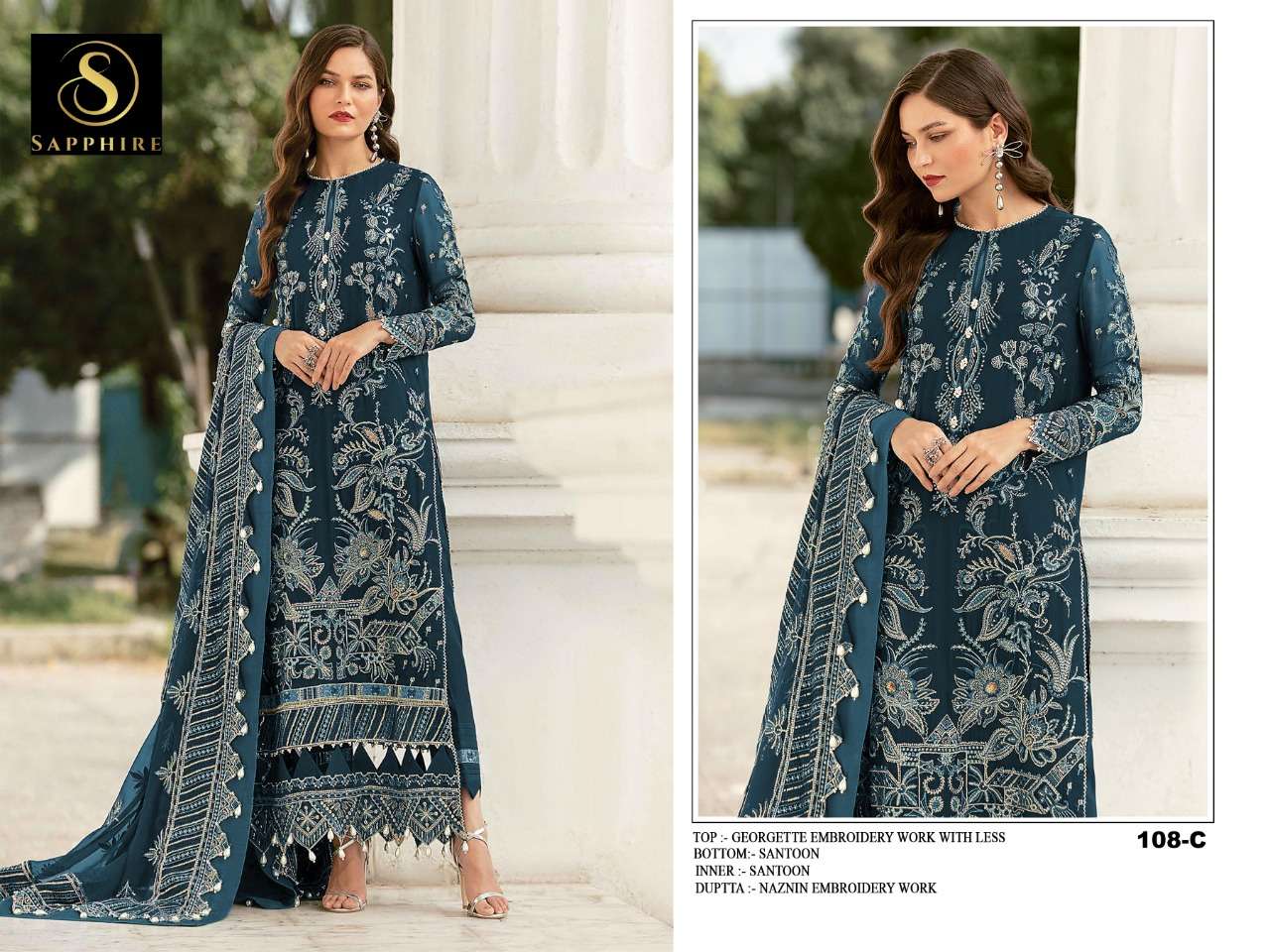 NEW ARRIVAL LATEST DESIGNER STRAIGHT PAKISTANI SALWAR SUIT FOR WOMEN RCT 108C