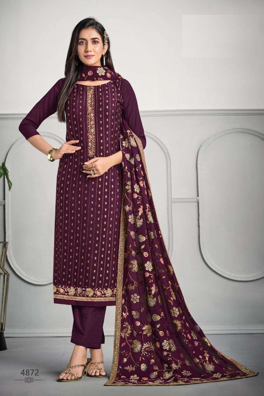 NEW ARRIVALS FANCY WEDDING PARTY WEAR CHINON SALWAR SUIT VIPUL FASHION 4872