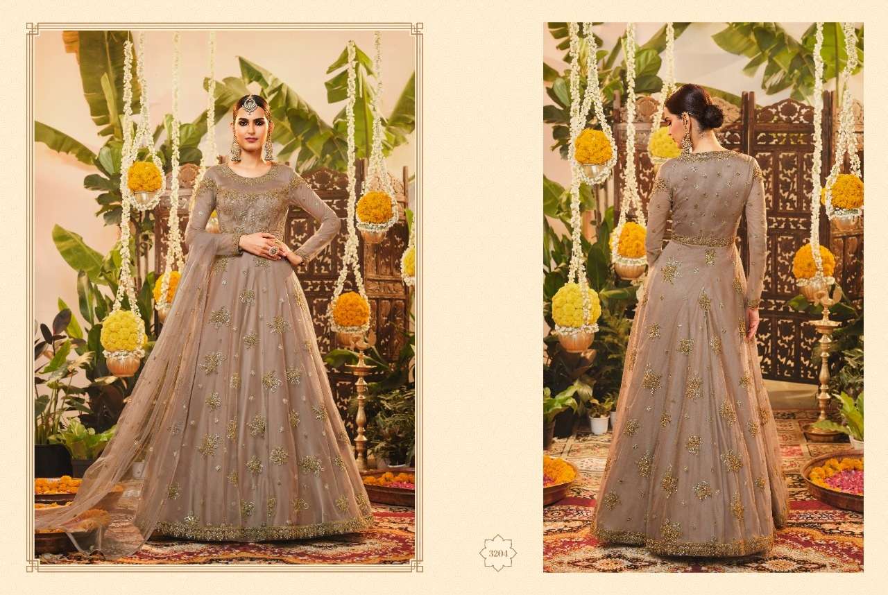 TOP SELLING DESIGNER FANCY ANARKALI BUTTERFLY NET SALWAR SUIT 3204