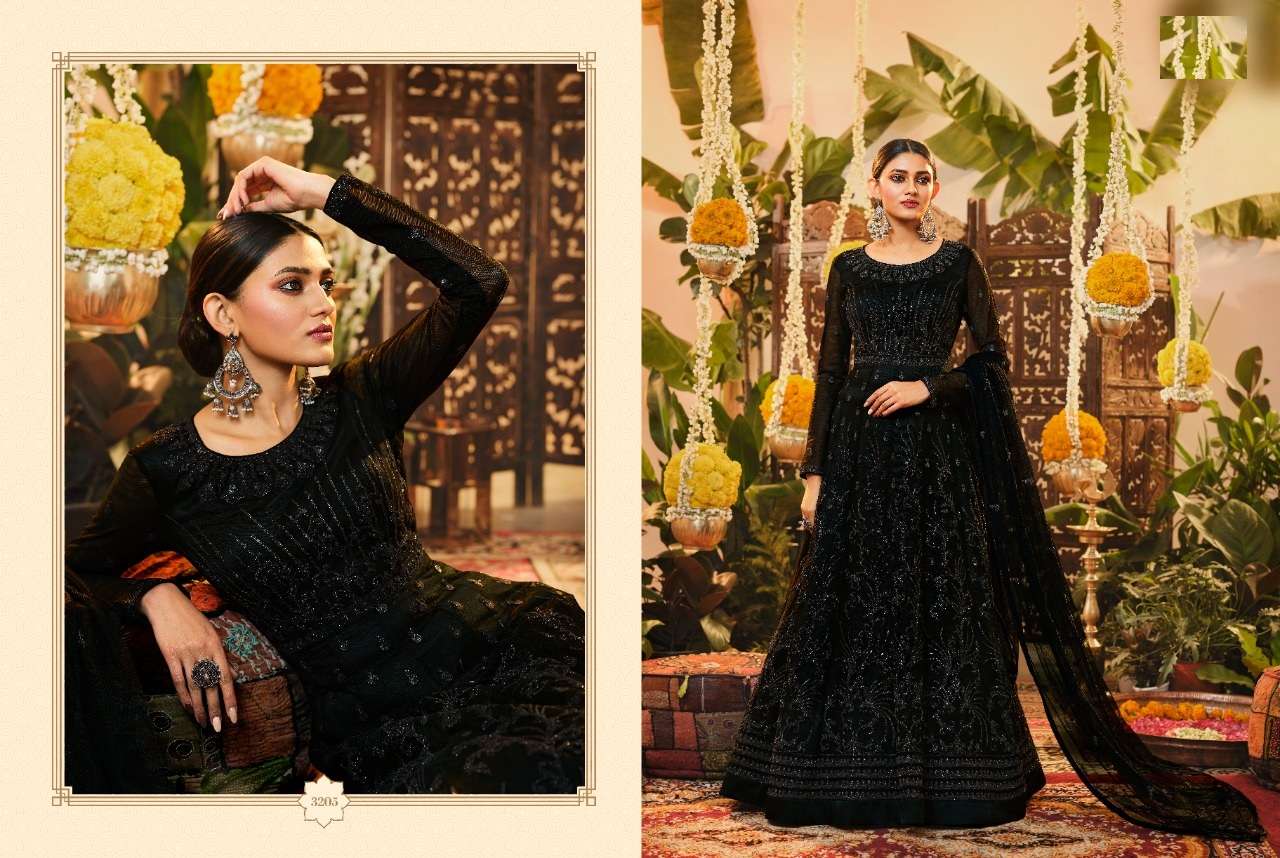 TOP SELLING DESIGNER FANCY ANARKALI BUTTERFLY NET SALWAR SUIT 3205